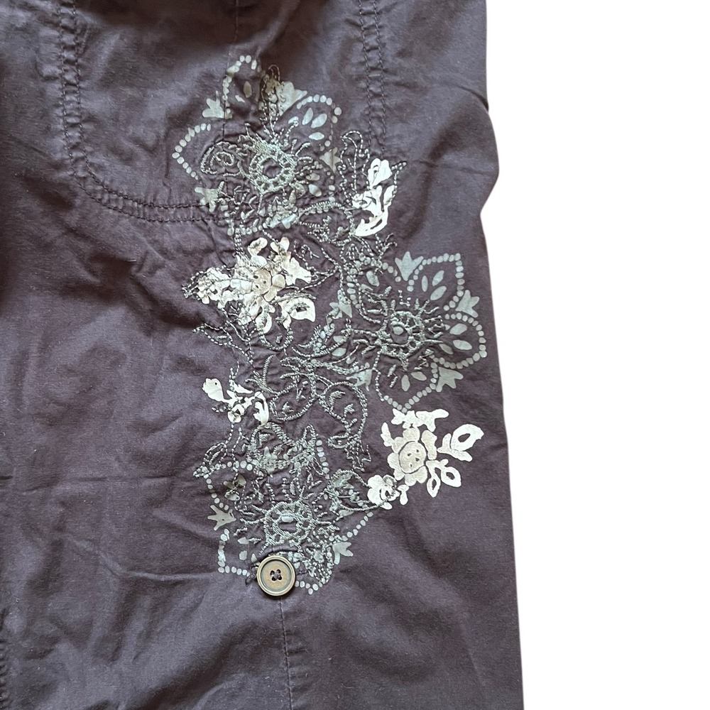 Style & Co Women's Embroidered Capri Cargo Pants Size 10 Casual Drawstring Y2K - Picture 4 of 9